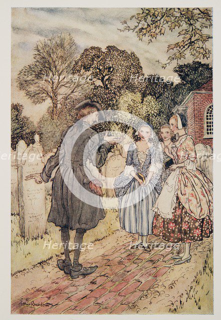 Reciting for their amusement all the Epitaphs on the Tombstones.., from The Legend of Sleepy Hollo