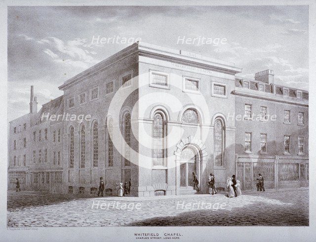 Whitefield Chapel on Charles Street, Westminster, London, c1841.                        Artist: George Scharf