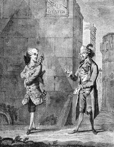 'A French Petit Maitre and his Valet', late 18th century.Artist: Charles Grignion