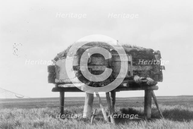 Food caches, Hooper Bay, Alaska, c1929. Creator: Edward Sheriff Curtis.