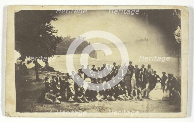 Untitled (Group at Niagara Falls), c. 1860. Creator: Unknown.