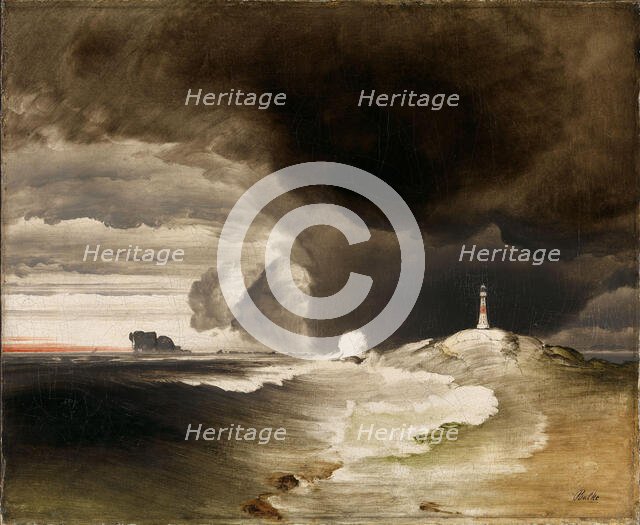 Lighthouse on the Norwegian Coast, ca 1855. Creator: Balke, Peder (1804-1887).