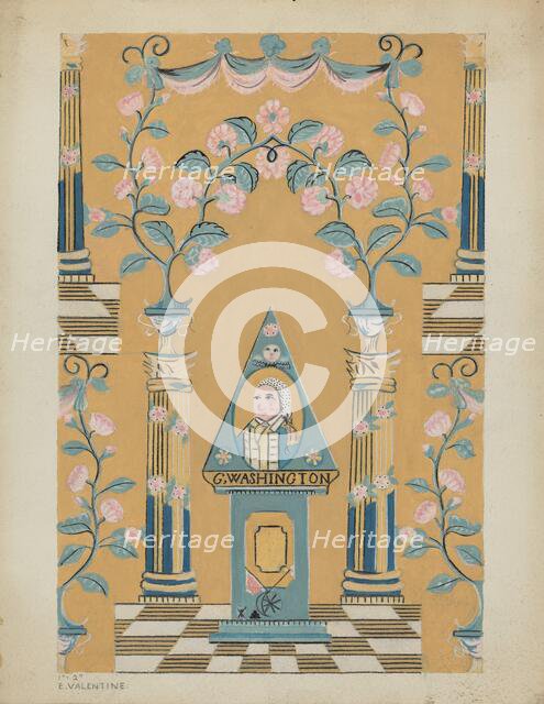 Wall Paper and Border, c. 1936. Creator: Elizabeth Valentine.