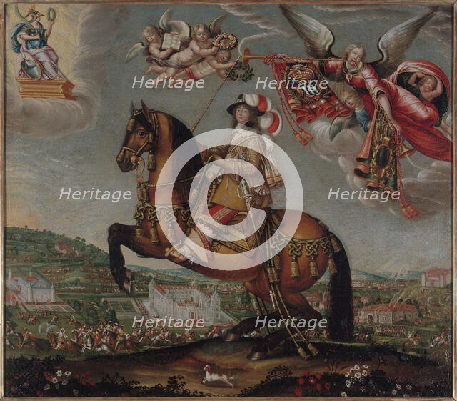 Portrait équestre d'Alberte Barbe d'Ernécourt, dame de Saint-Balmont (1607-1660), c1630. Creator: Claude Deruet.