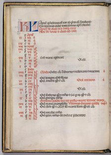 Missale: Fol. 4v: April Calendar Page, 1469. Creator: Bartolommeo Caporali (Italian, c. 1420-1503).