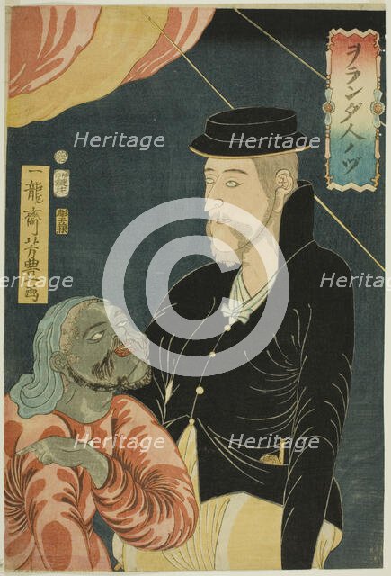 Illustration of a Dutchman (Orandajin no zu), 1861. Creator: Utagawa Yoshitoyo.