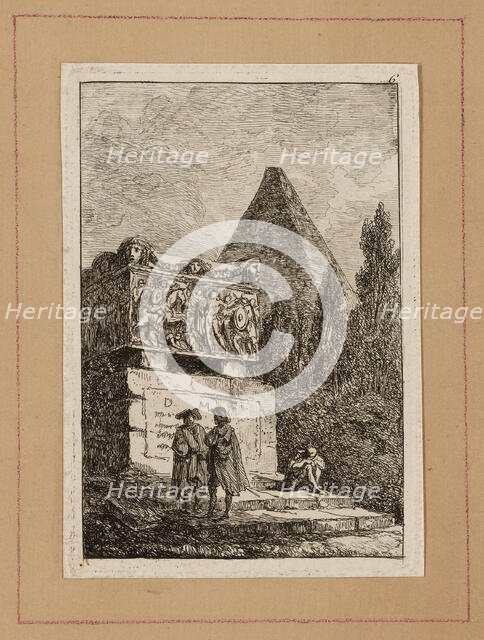 Plate Six from Evenings in Rome, 1763/64. Creator: Hubert Robert.