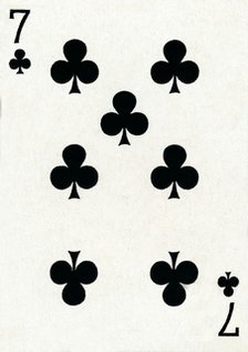 7 of Clubs from a deck of Goodall & Son Ltd. playing cards, c1940. Artist: Unknown.