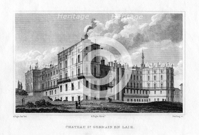 Chateau de Saint Germain en Laye, Paris, c1830. Artist: MJ Starling