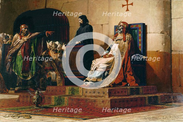 Pope Formosus and Stephen VII, 1870. Artist: Laurens, Jean-Paul (1838-1921)