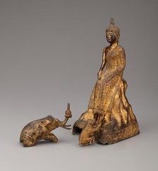 Buddha Meditating in the Forest Attended by Animals, 19th century. Creator: Unknown.