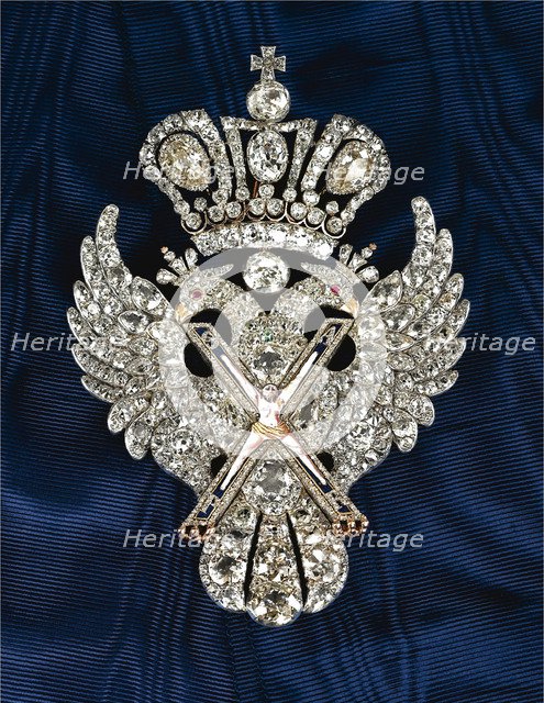 Badge of the Order of St. Andrew the Apostle the First-Called, c. 1800. Artist: Orders, decorations and medals  