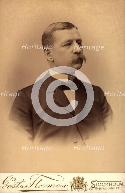Male portrait: Andrée, Salomon (1854-1897), engineer, physicist, polar researcher, 1896. Creator: Gosta Florman.