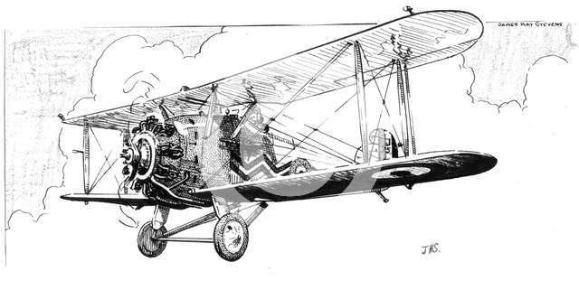 The Hawker Danecock aeroplane, c1920s.Artist: James Hay Stevens