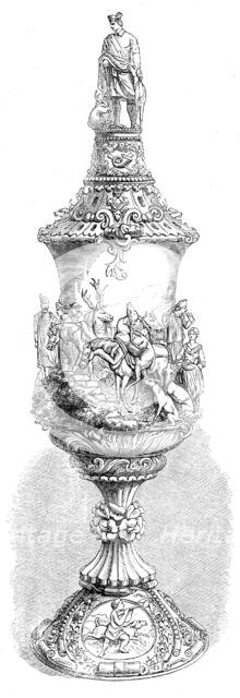 The International Exhibition: carved ivory cup, by F. Böhler, in the Zollverein Department, 1862. Creator: Unknown.