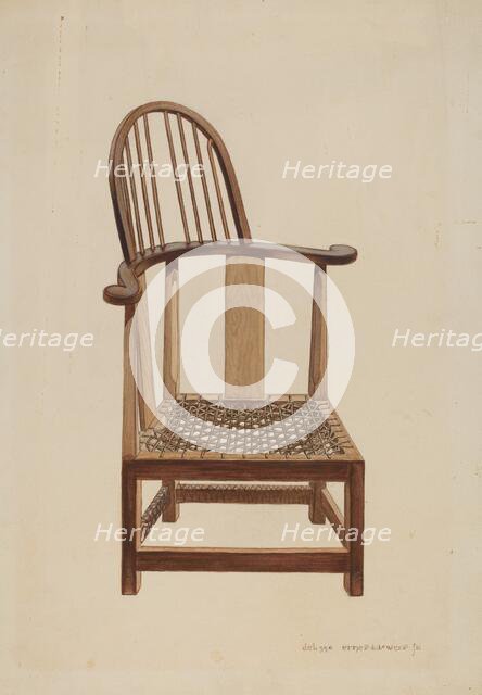 Corner Windsor Chair, c. 1939. Creator: Ernest A Towers Jr.
