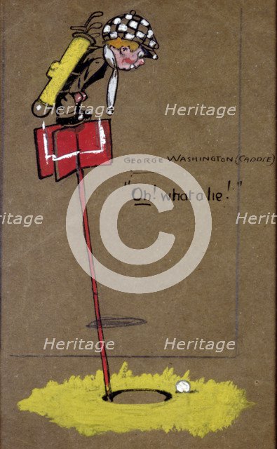 Cartoon with golfing theme, American, c1930. Artist: Unknown