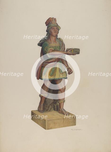 Cigar Store Indian, c. 1940. Creator: Raymond Chard.