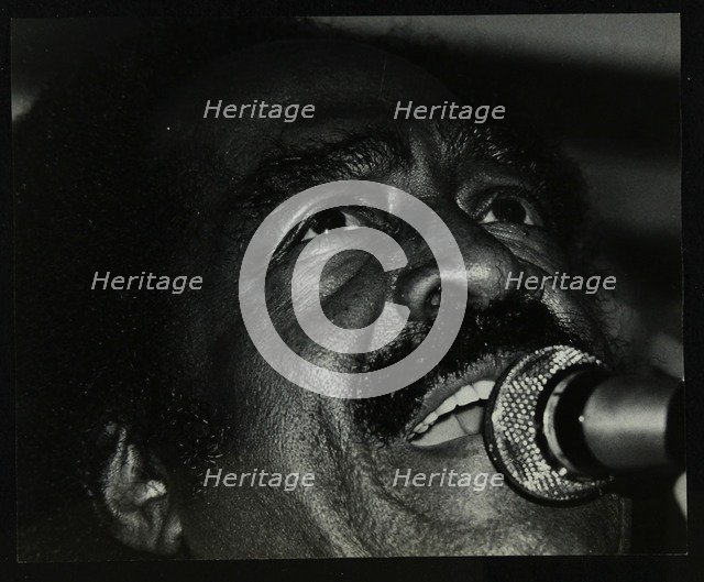 American jump blues singer Jimmy Witherspoon performing at The Bell, Codicote, Hertfordshire, 1981. Artist: Denis Williams
