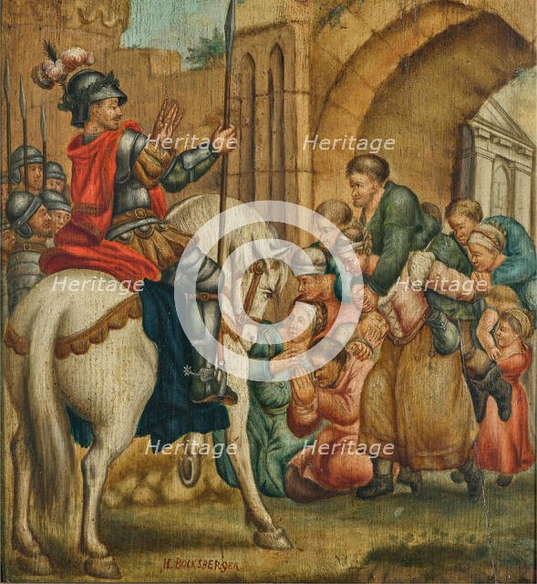 The faithful wives of Weinsberg. Creator: Bocksberger, Hans, the Elder (1510-1561).