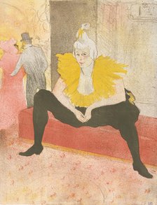 The Seated Clowness (Mademoiselle Cha-u-ka-o) (from the series Elles), 1896., 1896. Creator: Henri de Toulouse-Lautrec.