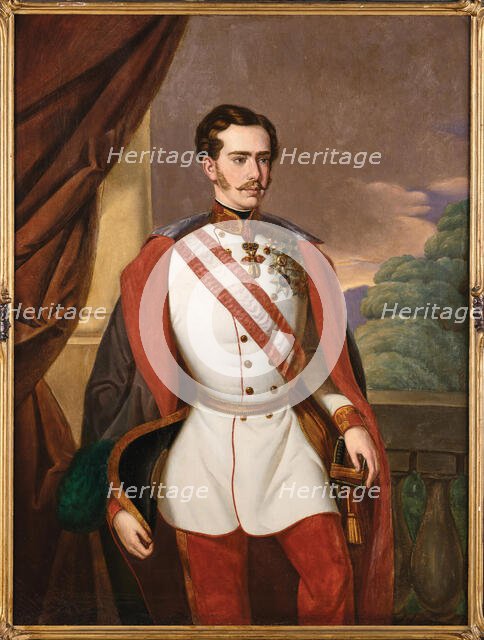 Portrait of Emperor Franz Joseph I of Austria (1830-1916), 1855. Creator: Peroutka; Franz (1808-?).