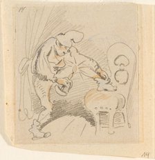 The disturbed but happily regained night's rest, (The Flea); 14, 1862. Creator: Wilhelm Busch.