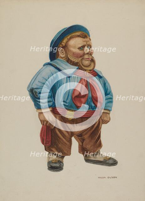 Cigar Store Figure "Sailor", c. 1940. Creator: Hilda Olson.
