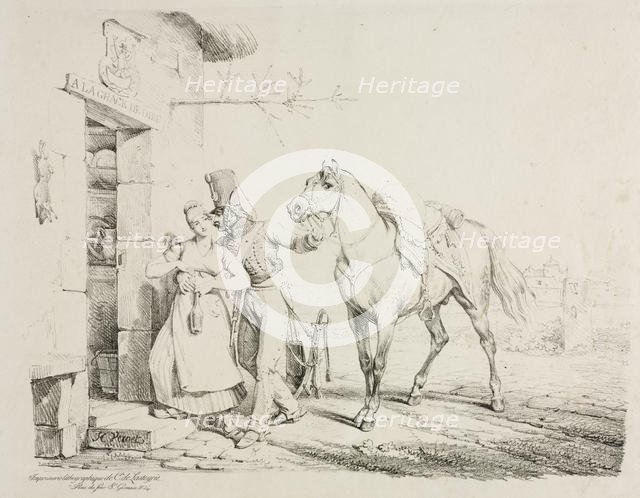 A Hussar Embracing a Servant. Creator: Horace Vernet (French, 1789-1863).