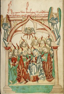 Pentecost; Barlaam und Josaphat, 1469. Creators: Hans Schilling, Diebolt Lauber.