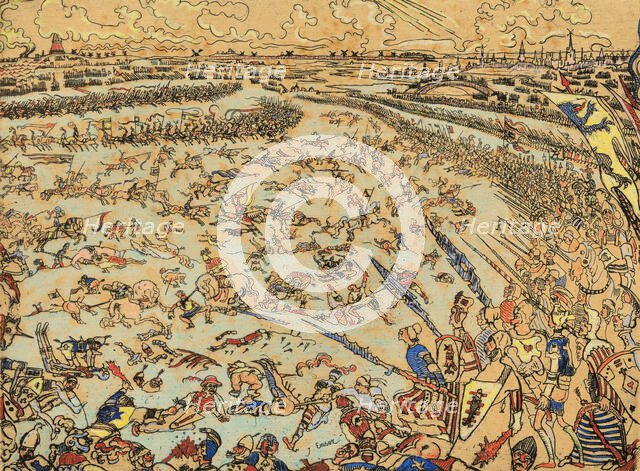 Battle of the Golden Spurs (Bataille des éperons d'or) , 1895. Creator: Ensor; James (1860-1949).