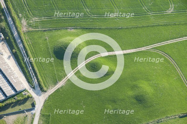 Group of round barrows, showing as earthworks, on Shorn Hill, near Martinstown, Dorset, 2015. Creator: Historic England.