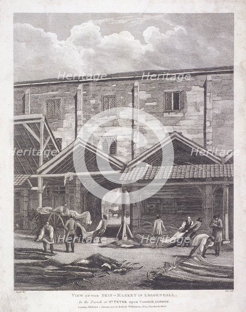 Leadenhall Market, London, 1825. Artist: Thomas Dale