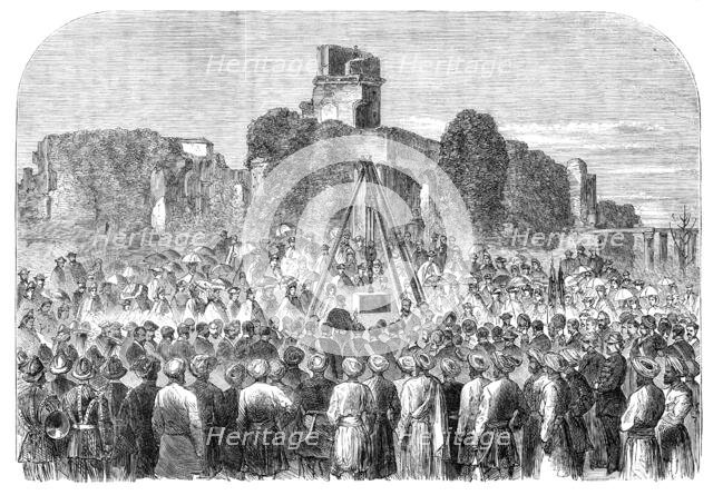 Laying the first stone of the Lucknow Memorial, 1864. Creator: Unknown.