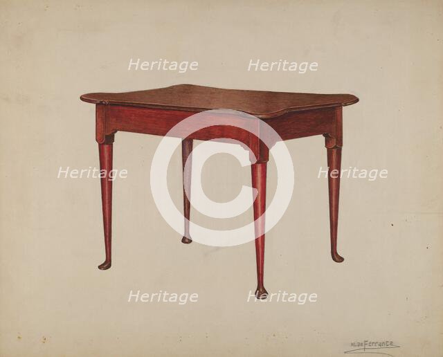Card Table, 1935/1942. Creator: Mario De Ferrante.