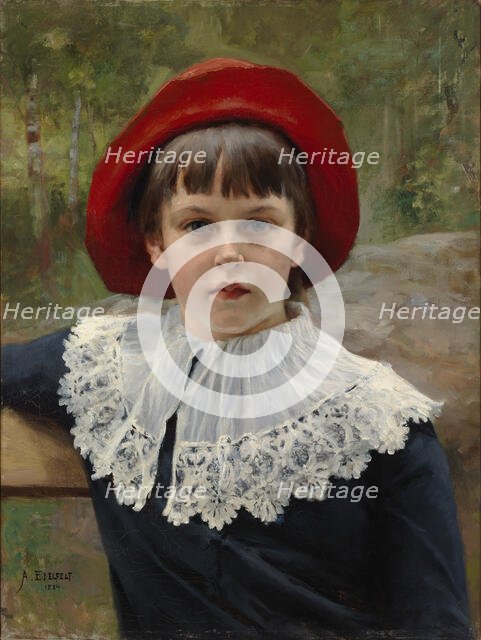 Portrait of the Artist's Sister Berta Edelfelt, 1884. Creator: Albert Edelfelt.