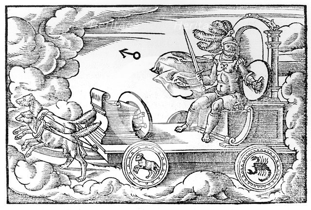 Mars, Roman god of war, 1569. Artist: Anon