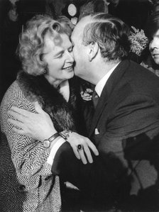 Margaret Thatcher and William Whitelaw kiss, Eastbourne, Sussex, 8th February 1975. Artist: Unknown