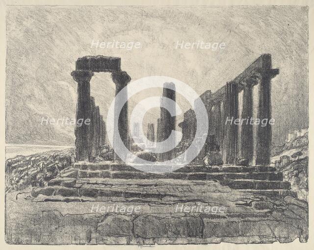 Columns of the Temple of Juno, Girgenti, 1913. Creator: Joseph Pennell.