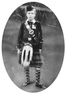 Prince Albert wearing Highland dress, Sandringham, Norfolk, 1909. Artist: Unknown