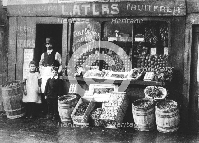Jewish fruiterer, Manchester, c1900. Artist: Unknown