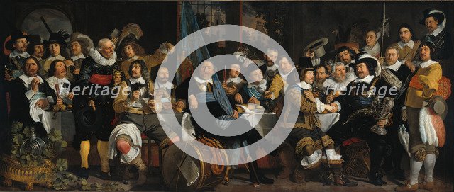 The celebration of the peace of Münster, 18 June 1648, in the headquarters of the crossbowmen's civi Artist: Helst, Bartholomeus van der (1613-1670)