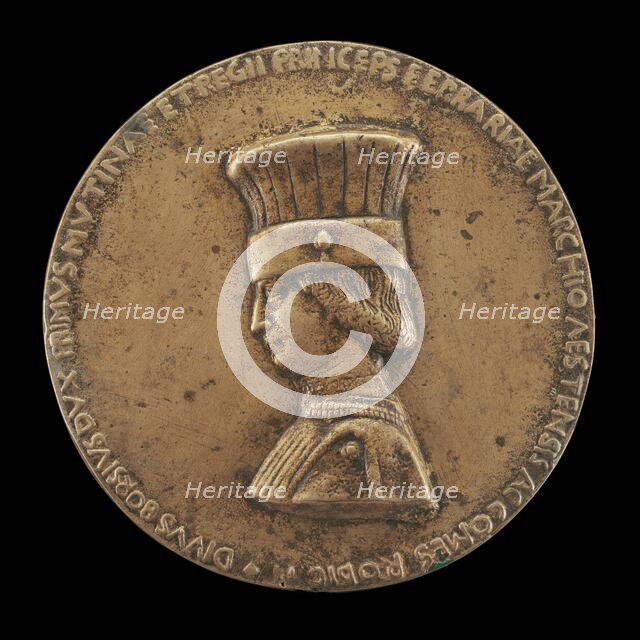 Borso d'Este, 1413-1471, Marquess of Ferrara 1450, Duke of Modena...[obverse], c. 1475/1505. Creator: Unknown.