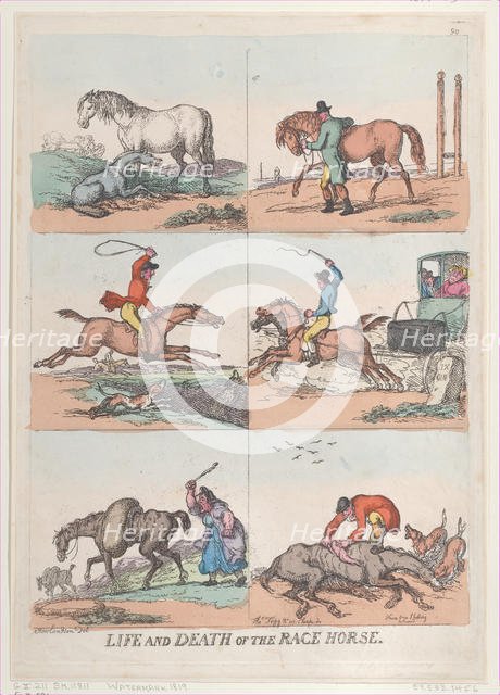 Life and Death of the Race Horse, [September 25, 1811], reprint., [September 25, 1811], reprint. Creator: Thomas Rowlandson.