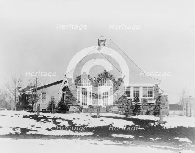 Stone house, with snow on ground, Colorado , between 1903 and 1923. Creator: Unknown.