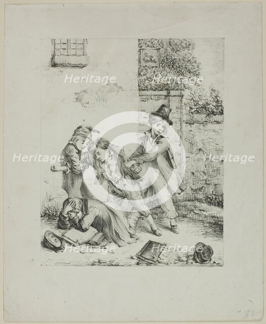 Schoolboys Fighting, n.d. Creator: Auguste Bry.
