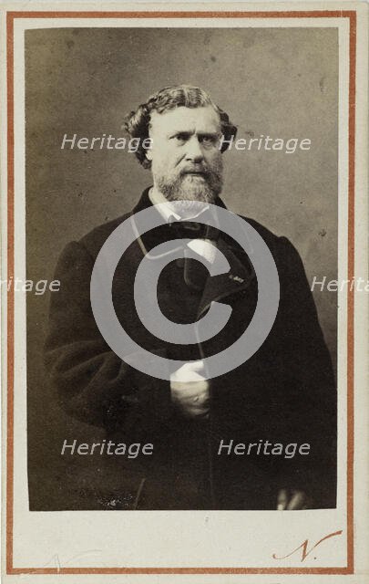 Portrait of Jules Lacroix (1809-1887), ca 1865. Creator: Photo studio Nadar.