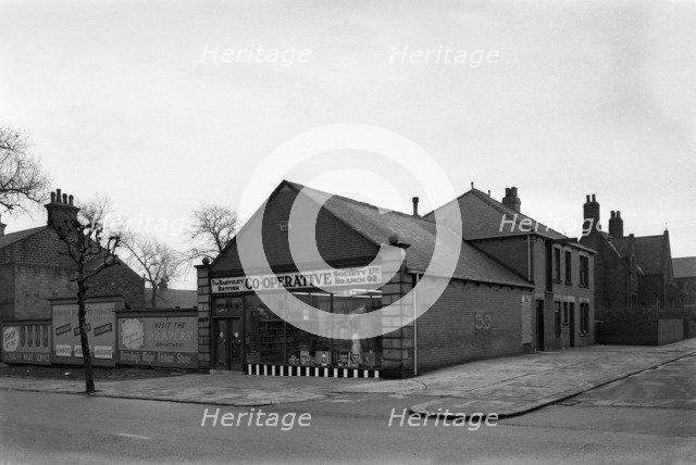 Exterior of the Dodworth Road Co-op, Barnsley, South Yorkshire, 1957. Artist: Michael Walters