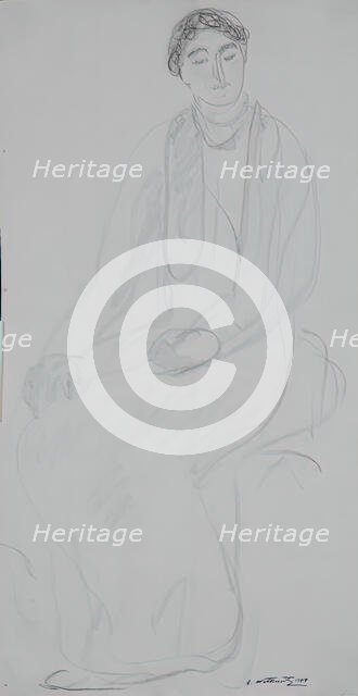 Seated Woman, 1907. Creator: Abraham Walkowitz.