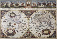 Map of the world, 1680. Creator: G Blaeu.